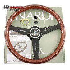Nardi Classic 350mm Steering Wheel Mahogany Wood With Black Finish New