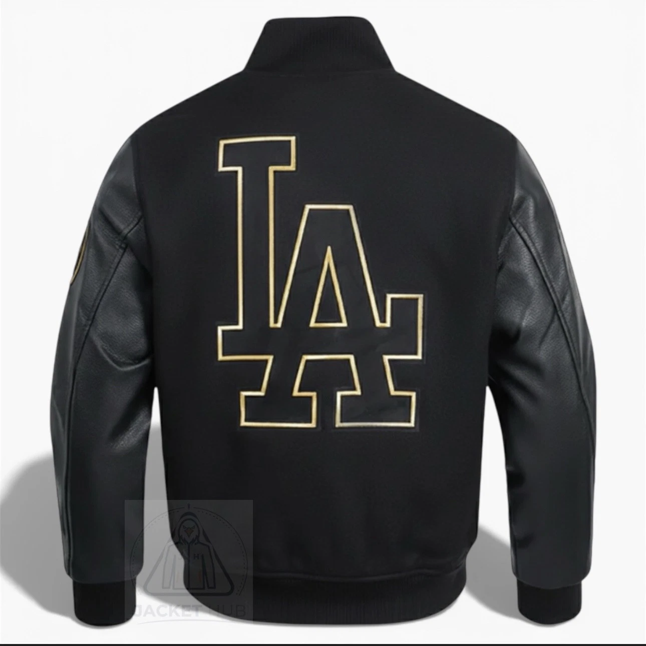 LA Dodgers Blak Wool Leather Bomber Lettermen Baseball Varsity Jacket Hot