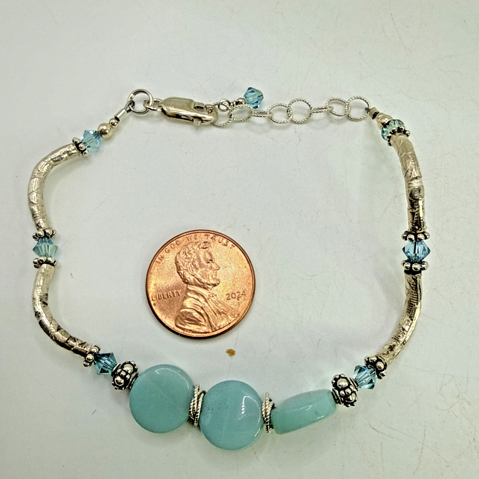 Solid .925 Sterling Silver 7" Custom Link Bracele… - image 5