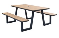 Steel Outdoor Picnic Bench with Composite Table Seats 1.5m