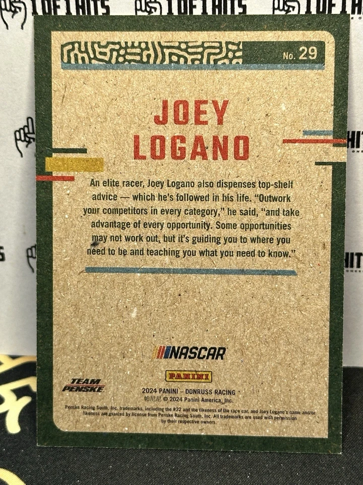 Donruss Racing Joey Logano 2024 platino prueba de artista 1/1 #29 1 de 1 uno de uno Foto 3 de 3