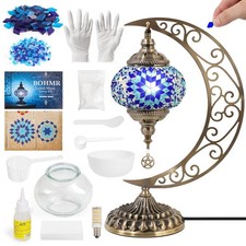 BOHMR DIY Mosaic Lamp Kit Turkish Moon Stained Glass