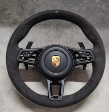 Porsche 911 991 992 718 GT Alcantara volante multifunzione 12 OROLOGIO ALL BLACK NUOVO