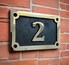 Personalized Home Address Sign Brass Custom House Number Plaque House Number