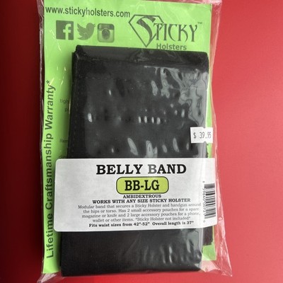 Sticky Holsters Belly Band 42''-52'' Waist BB-LG Black, overall length is 37''