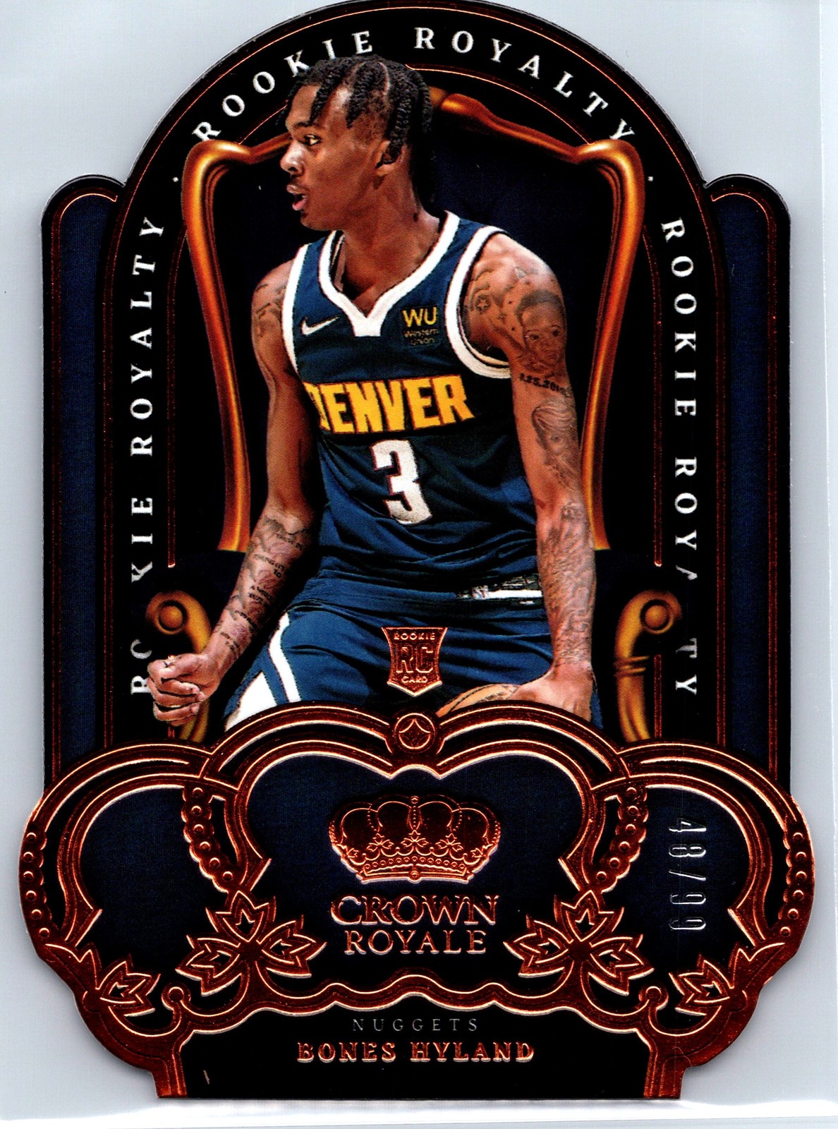 Bones Hyland 2021-22 Panini Crown Royale Rookie Royalty #/99 Nuggets RC #39