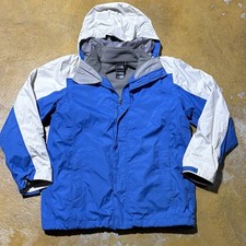 The North Face HyVent Hooded 3 In 1 Jacket Boys Youth Large 14/16 Blue White