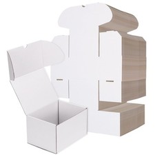 7x5x4 Shipping Boxes Set of 50, White Corrugated Cardboard Box for Packing, M...