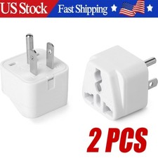 2PCS European EU To US American Adapter Plug Converter Euro Asia to USA