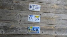 3 Motorcycle Plates from different states Mixed lot of license plates bulk sale