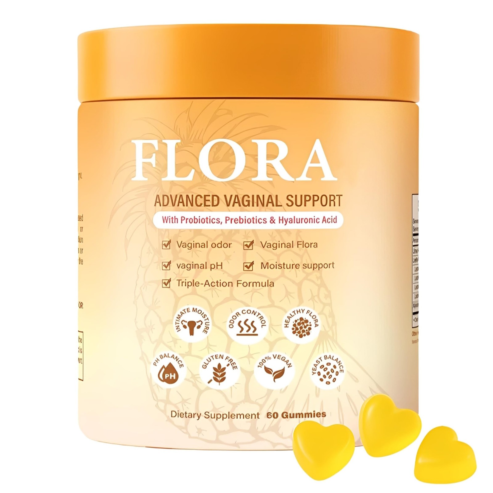 Flora Plus Gummies, Advanced Vaginal Support, Vaginal Health Gummies, Ph Bala...
