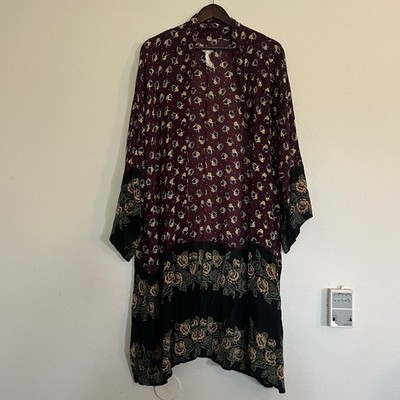 Free People One Alana Open Front Boho Kimono Robe SZ M / L
