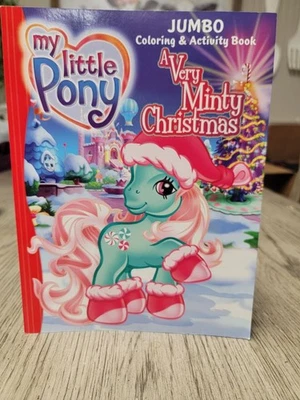My Little Pony Jumbo coloring and activity book a very minty Christmas 2010 vtg