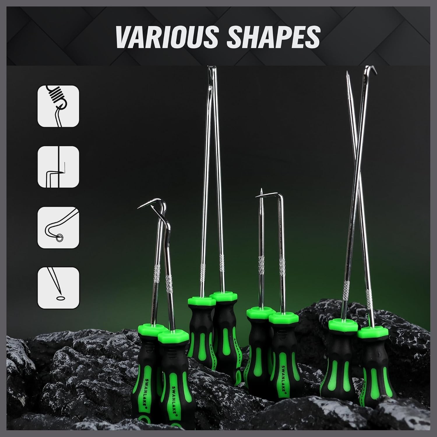 Mini Hook & Pick Set 8-Piece 8.6''- 5.7'' Automotive Tools, Mechanic, Puller DIY