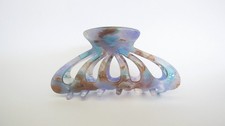 Lavender purple blue tan creme colorful marbled hair claw clip