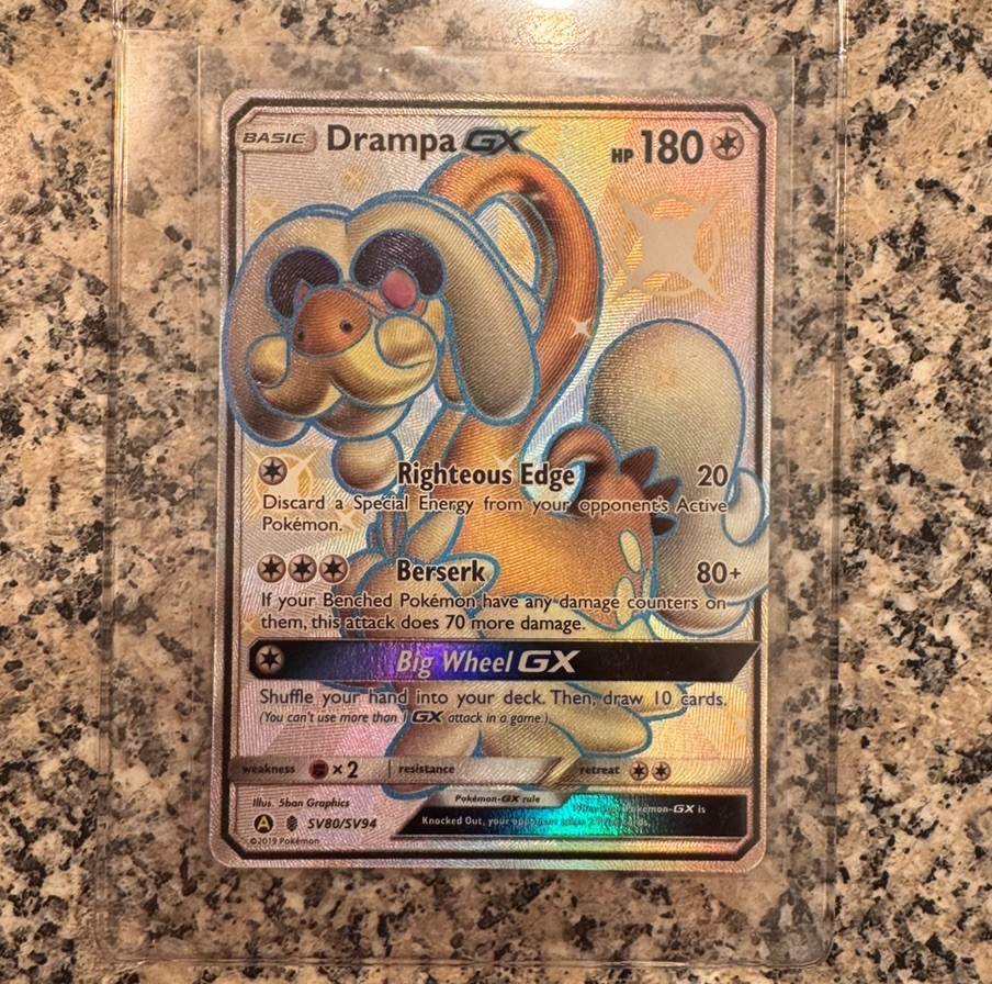 Drampa GX SV80/SV94 Shiny GX Rare HIF Hidden Fates Shiny Vault Pokemon Holo NM/M