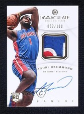 2012-13 Panini Immaculate 32/100 Andre Drummond #AP-DD Patch Auto 18py