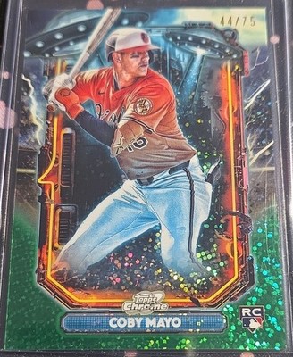 2025 Topps Cosmic Chrome Green Space Dust Refractor Autograph Coby Mayo /75