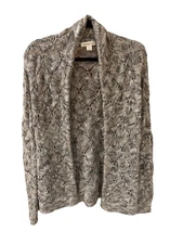 Coldwater Creek Gray Sequins Mohair Nylon & Acrylic Cardigan Sweater XS