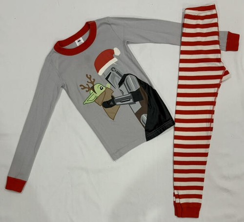 Hanna Andersson Star Wars Mandolorian Grogu Christmas Pajamas Sz 8 or 10 NWOT