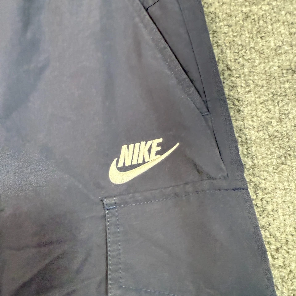 Calça Nike Masculina Média Azul Cônica Carga Cintura Elástica Slim Fit Casual Swoosh - Imagem 4 de 4