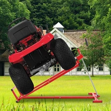 800LB Lawn Mower Lift, 45° Tilt for Riding Tractors, Heavy Duty Red Lifter