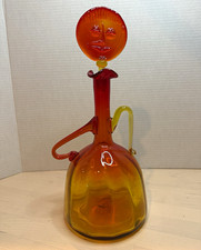 Blenko lady decanter tangerine READ