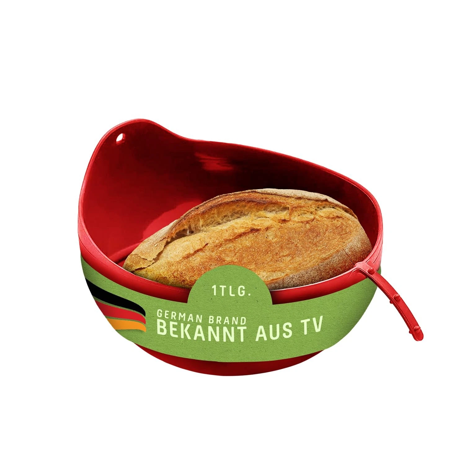 3 in 1 Silicone Universal Bowl Red, Bread Baking Pan for Baking, Mixing and Thin...