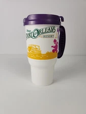 VTG Walt Disney World Port Orleans Resort Plastic Cup With Lid Whirley Warren