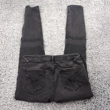 Vigoss Jeans Womens 29 Black Dark Wash Denim Chelsea Skinny Distressed Stretch