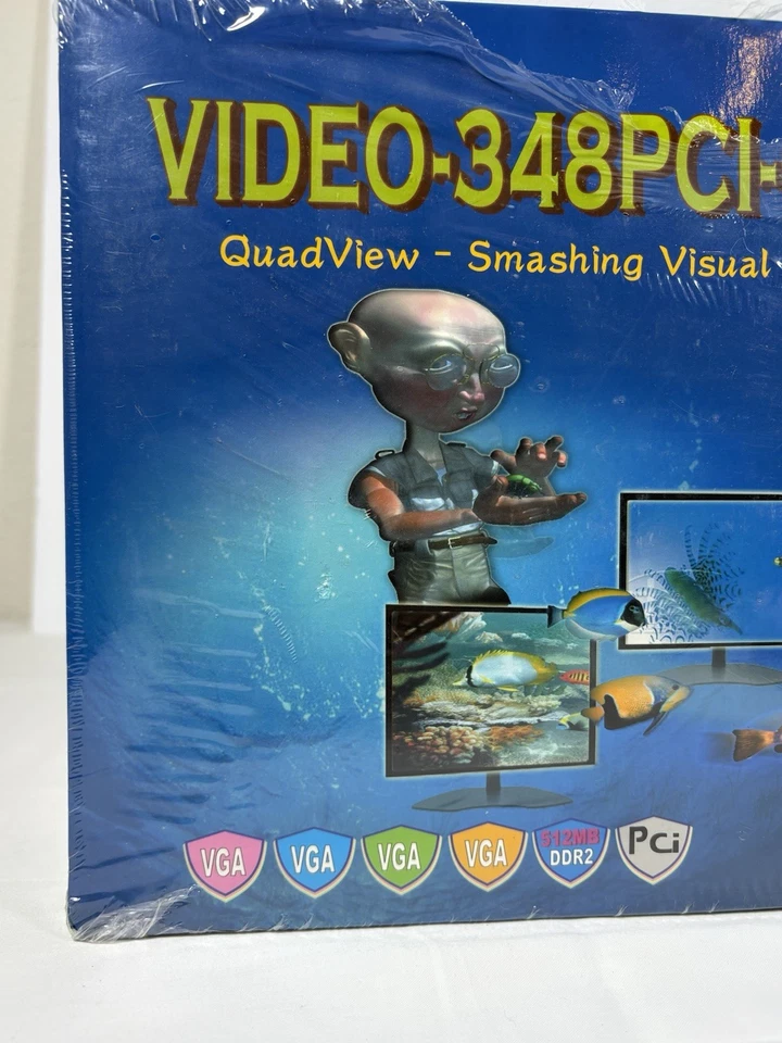 Jaton VIDEO-348PCI-Quad GeForce 6200 PCI 1GB 4×VGA NEW SEALED QuadView GPU - Image 2 of 4