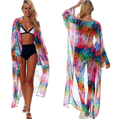 Women Bikini Cover Up Chiffon Kimono 
