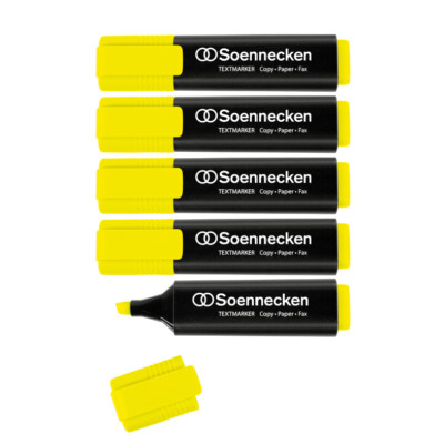 5 x Soennecken Textmarker Textliner Leuchtmarker 3393 2-5 mm Keilspitze gelb