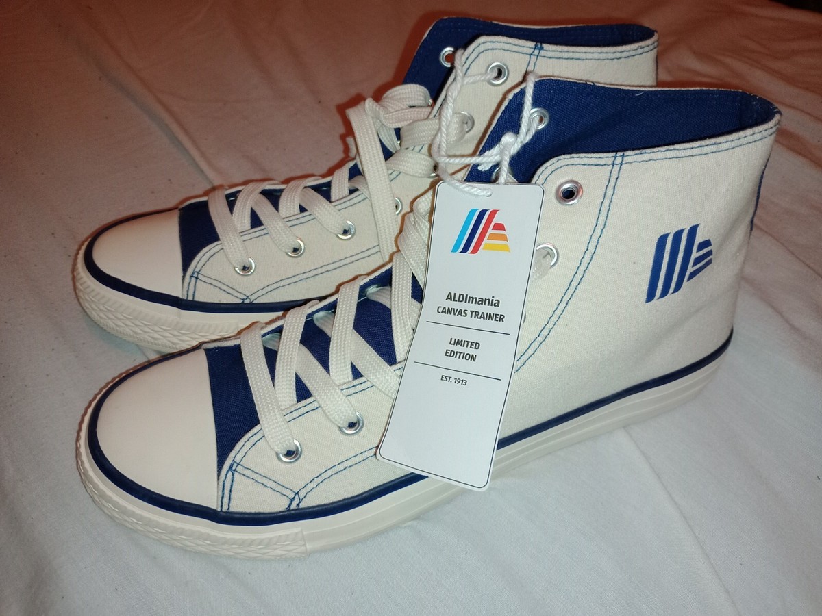Aldimania Sneakers Size Champs Canvas Hi Tops Basketball Blue Cream Aldi  Mens