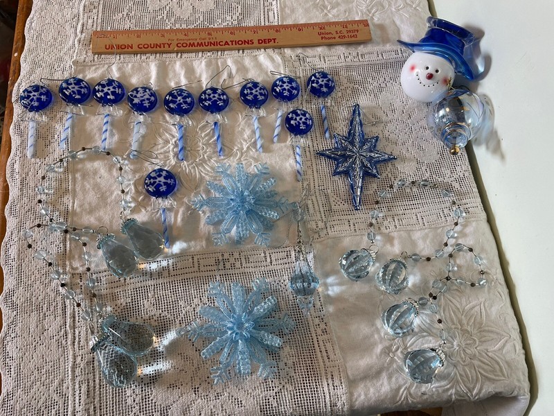 20 Blue Christmas Ornaments Some Are Glass