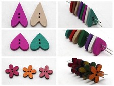 100 Mixed Color 2 Holes Wood Sewing Buttons Beads Flatbacks Scrapbooking