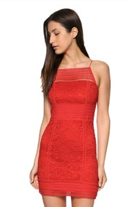 topshop red fishtail dress