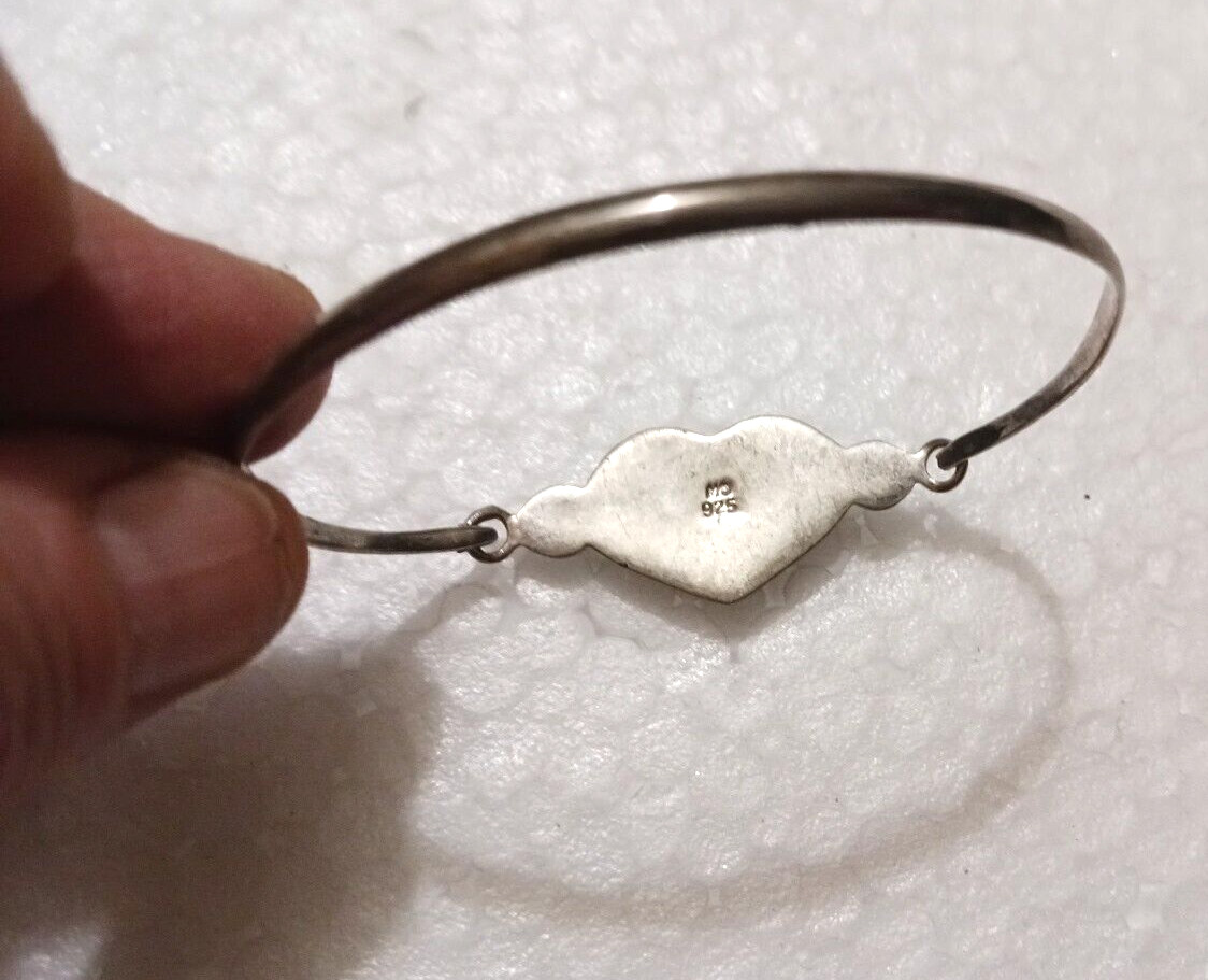 Bracelets. Solid Copper cuff, 925 silver heart br… - image 9