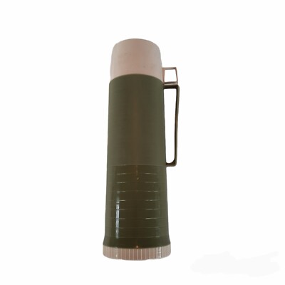 Vintage 1970s THERMOS King Seeley 10'' Plastic Glass Liner Olive Green 