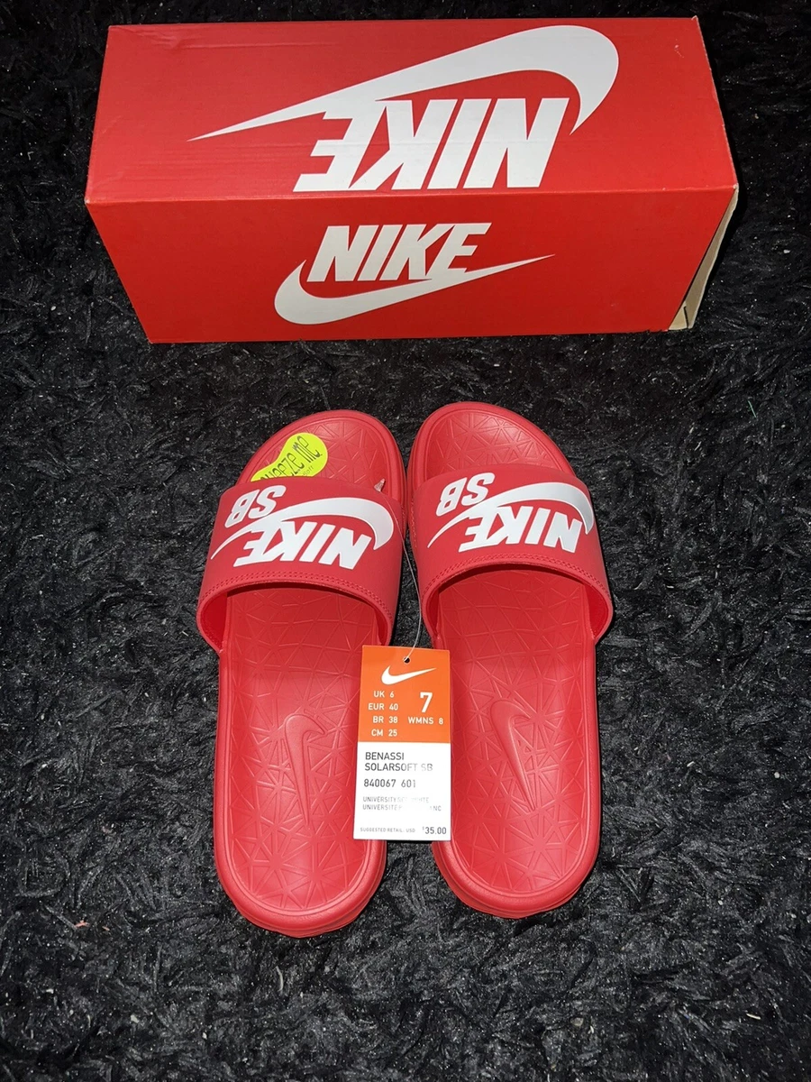 NEW NIKE SB BENASSI SOLARSOFT SB SLIDES SIZE 7 MEN/8 WMNS RARE