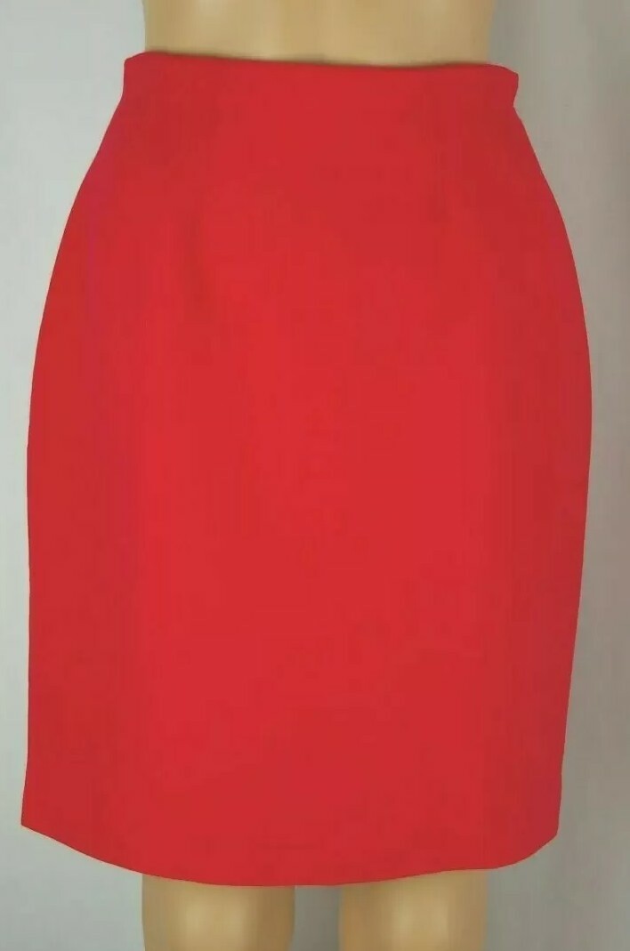 Solid Red Pencil/ Straight Fully Lined Skirt Wome… - image 1