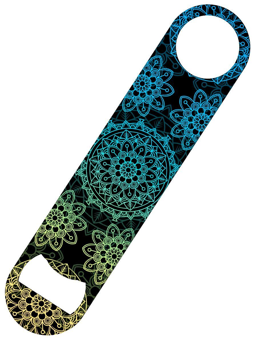 Metallic Kaleidescope Bar Blade Bottle Opener 18 x 4cm