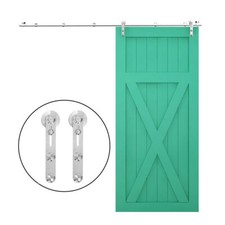 4-12FT Stainless Steel Sliding Barn Door Hardware Track Kit For Wood Single Door