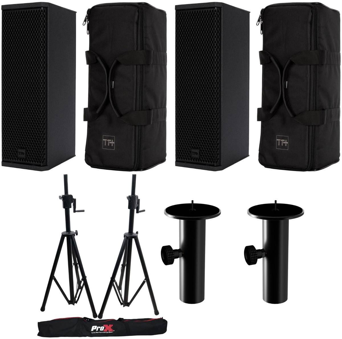 2x RCF TT 515-A Speakesr 2x CVR TT 515 T-SS21CX2-PKG Stands