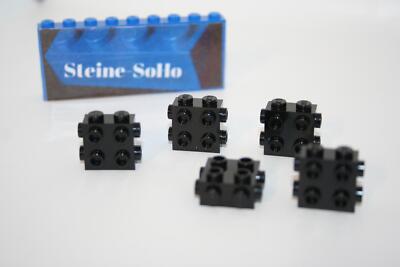 Lego (c) 5x Konverter - 2x1x2 - schwarz - 67329 - 10 Noppen vorne u. Seite