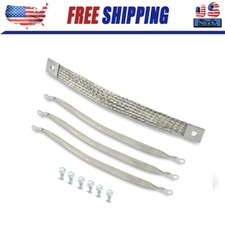 4Pcs Heavy Duty Engine Braided Ground Strap Kit 40140 Battery Starter Chasis