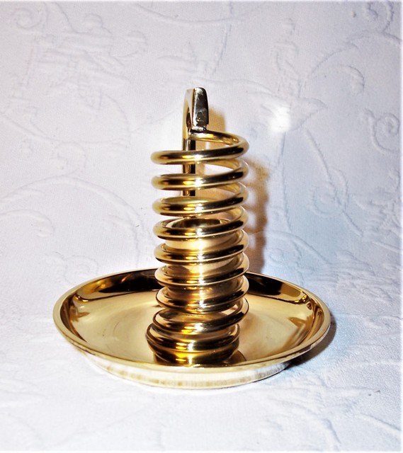 Partylite Saucerlite brass courting lamp adjustable spiral candle