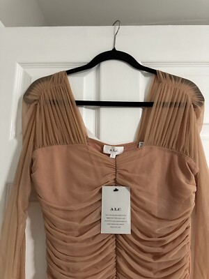 A.L.C. Revolve ALC Womens Ruched L/Sleeve Midi Maxi Bodycon Dress Large NEW NWT A.L.C. Revolve ALC Womens Ruched L/Sleeve Midi Maxi Bodycon Dress Large NEW NWT