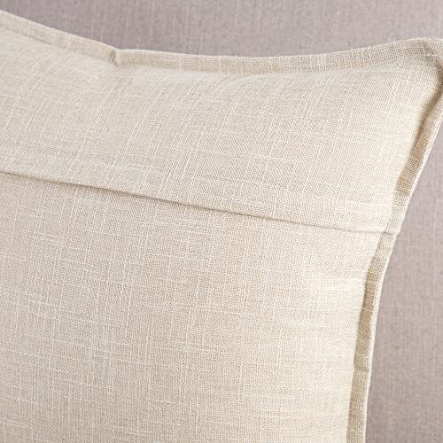 Set of 2 Linen Throw Pillow Covers 16x16 Inch Light Beige Soft Decorative Cus... - Picture 2 of 6