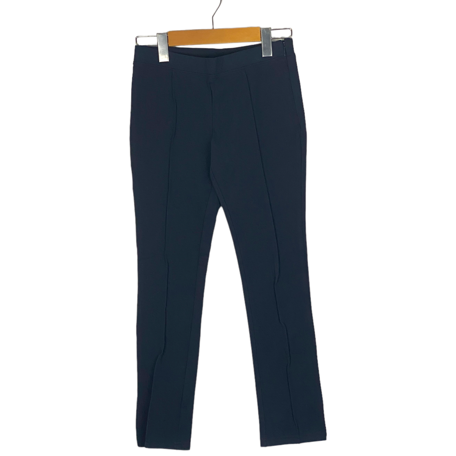 Brooks Brothers Fleece Women's Navy Blue Pleated Stretch Leggings US L